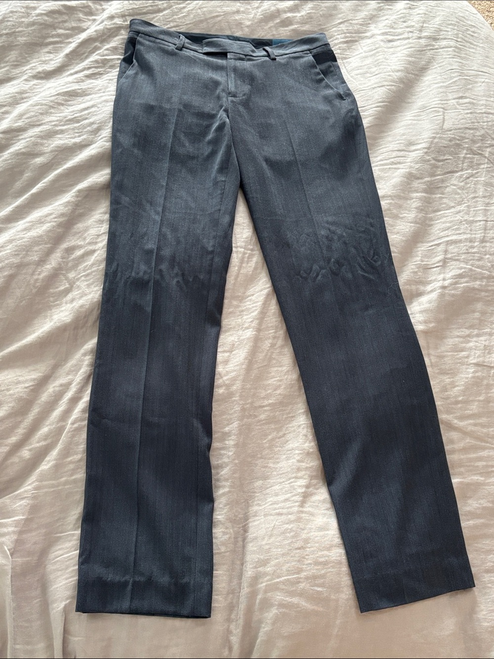 Men's Dark Blue Dress Pants 32x34 Slim - Classic Tailored Fit